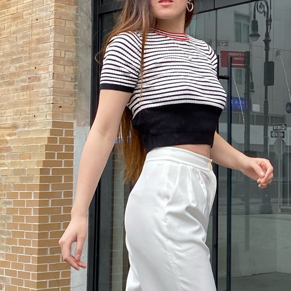 Topshop Stripe Crop Top